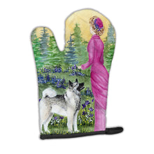 Load image into Gallery viewer, Lady with her Norwegian Elkhound Oven Mitt SS8154OVMT