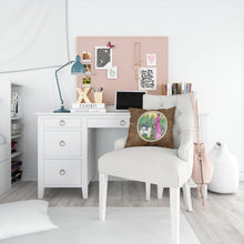 Load image into Gallery viewer, Lady with her Norwegian Elkhound Throw Pillow - 14x14 Decorative Pillow – Art for Your Home &amp; Patio