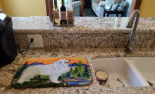Load image into Gallery viewer, Great Pyrenees Dish Drying Mat – Absorbent, Artistic Kitchen Essentials SS8183DDM