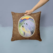 Load image into Gallery viewer, Bearded Collie Throw Pillow - 14x14 Decorative Pillow – Art for Your Home &amp; Patio