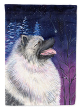 Load image into Gallery viewer, Starry Night Keeshond Garden Flag – Decorative Outdoor Yard Flag