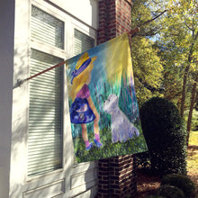 Load image into Gallery viewer, Little Girl with Westie Flag Canvas House Size
