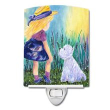 Load image into Gallery viewer, Little Girl with Westie Ceramic Night Light SS8351CNL