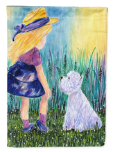 Load image into Gallery viewer, Little Girl with Westie Garden Flag – Decorative Outdoor Yard Flag