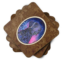 Load image into Gallery viewer, Starry Night Curly Coated Retriever Coasters - Set of 4 Lightweight Foam, Absorbent Drink Coasters