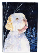 Load image into Gallery viewer, Starry Night Clumber Spaniel Garden Flag – Decorative Outdoor Yard Flag