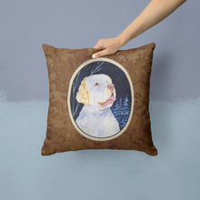 Load image into Gallery viewer, Starry Night Clumber Spaniel Throw Pillow - 14x14 Decorative Pillow – Art for Your Home &amp; Patio