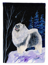 Load image into Gallery viewer, Starry Night Keeshond Garden Flag – Decorative Outdoor Yard Flag