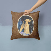 Load image into Gallery viewer, Starry Night Airedale Throw Pillow - 14x14 Decorative Pillow – Art for Your Home &amp; Patio
