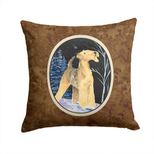 Load image into Gallery viewer, Starry Night Airedale Throw Pillow - 14x14 Decorative Pillow – Art for Your Home &amp; Patio
