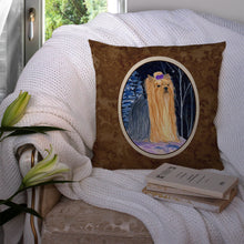 Load image into Gallery viewer, Starry Night Yorkie Throw Pillow - 14x14 Decorative Pillow – Art for Your Home &amp; Patio