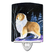 Load image into Gallery viewer, Starry Night Sheltie Ceramic Night Light SS8368CNL