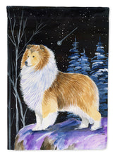 Load image into Gallery viewer, Starry Night Sheltie Garden Flag – Decorative Outdoor Yard Flag