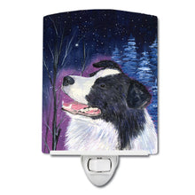 Load image into Gallery viewer, Starry Night Border Collie Ceramic Night Light SS8369CNL