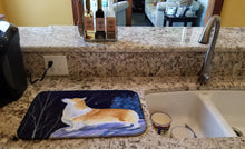 Load image into Gallery viewer, Starry Night Corgi Dish Drying Mat – Absorbent, Artistic Kitchen Essentials SS8373DDM