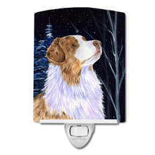 Load image into Gallery viewer, Starry Night Australian Shepherd Ceramic Night Light SS8375CNL