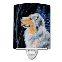 Load image into Gallery viewer, Starry Night Australian Shepherd Ceramic Night Light SS8382CNL