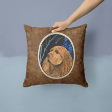Load image into Gallery viewer, Starry Night Sussex Spaniel Throw Pillow - 14x14 Decorative Pillow – Art for Your Home &amp; Patio