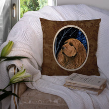 Load image into Gallery viewer, Starry Night Sussex Spaniel Throw Pillow - 14x14 Decorative Pillow – Art for Your Home &amp; Patio