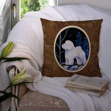 Load image into Gallery viewer, Starry Night Bichon Frise Throw Pillow - 14x14 Decorative Pillow – Art for Your Home &amp; Patio
