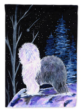 Load image into Gallery viewer, Starry Night Old English Sheepdog Garden Flag - Outdoor Decorative Yard Flag
