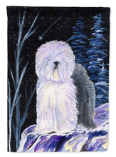 Load image into Gallery viewer, Starry Night Old English Sheepdog Garden Flag - Outdoor Decorative Yard Flag