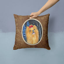 Load image into Gallery viewer, Starry Night Yorkie Throw Pillow - 14x14 Decorative Pillow – Art for Your Home &amp; Patio