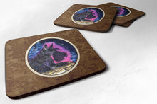 Load image into Gallery viewer, Starry Night Scottish Terrier Coasters - Set of 4 Lightweight Foam, Absorbent Drink Coasters