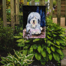 Load image into Gallery viewer, Starry Night Old English Sheepdog Garden Flag - Outdoor Decorative Yard Flag