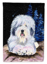 Load image into Gallery viewer, Starry Night Old English Sheepdog Garden Flag - Outdoor Decorative Yard Flag