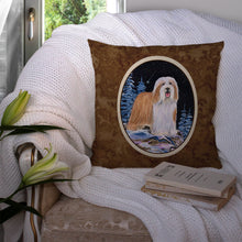 Load image into Gallery viewer, Starry Night Bearded Collie Throw Pillow - 14x14 Decorative Pillow – Art for Your Home &amp; Patio