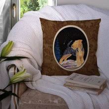 Load image into Gallery viewer, Starry Night Welsh Terrier Throw Pillow - 14x14 Decorative Pillow – Art for Your Home &amp; Patio