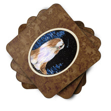 Load image into Gallery viewer, Starry Night Bearded Collie Coasters - Set of 4 Lightweight Foam, Absorbent Drink Coasters