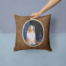 Load image into Gallery viewer, Starry Night Bearded Collie Throw Pillow - 14x14 Decorative Pillow – Art for Your Home &amp; Patio