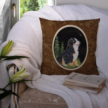 Load image into Gallery viewer, Starry Night Bernese Mountain Dog Throw Pillow - 14x14 Decorative Pillow – Art for Your Home &amp; Patio
