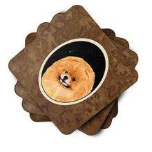 Load image into Gallery viewer, Starry Night Pomeranian Coasters - Set of 4 Lightweight Foam, Absorbent Drink Coasters