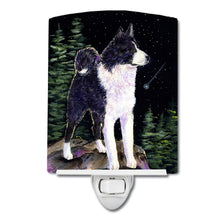 Load image into Gallery viewer, Starry Night Karelian Bear Dog Ceramic Night Light SS8483CNL
