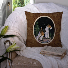 Load image into Gallery viewer, Starry Night Fox Terrier Throw Pillow - 14x14 Decorative Pillow – Art for Your Home &amp; Patio