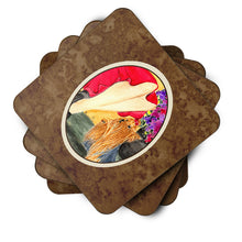 Load image into Gallery viewer, Lady with her Yorkie Coasters - Set of 4 Lightweight Foam, Absorbent Drink Coasters