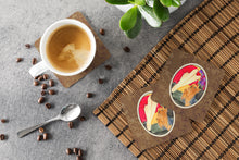 Load image into Gallery viewer, Lady with her Yorkie Coasters - Set of 4 Lightweight Foam, Absorbent Drink Coasters