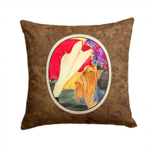 Load image into Gallery viewer, Lady with her Yorkie Throw Pillow - 14x14 Decorative Pillow – Art for Your Home &amp; Patio