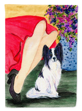 Load image into Gallery viewer, Lady with her Papillon Garden Flag - Outdoor Decorative Yard Flag