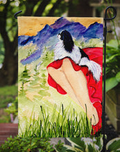 Load image into Gallery viewer, Lady with her Japanese Chin Garden Flag - Outdoor Decorative Yard Flag