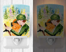 Load image into Gallery viewer, Lady driving with her Chow Chow Ceramic Night Light SS8527CNL