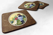 Load image into Gallery viewer, Little Boy with his Golden Retriever Coasters - Set of 4 Lightweight Foam, Absorbent Drink Coasters