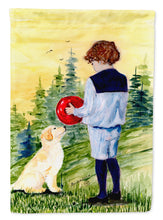 Load image into Gallery viewer, Little Boy with his Golden Retriever Garden Flag - Outdoor Decorative Yard Flag