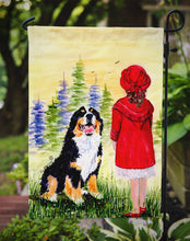 Load image into Gallery viewer, Little Girl with her Bernese Mountain Dog Garden Flag - Outdoor Decorative Yard Flag