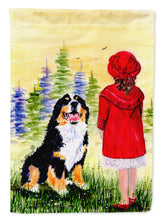 Load image into Gallery viewer, Little Girl with her Bernese Mountain Dog Garden Flag - Outdoor Decorative Yard Flag