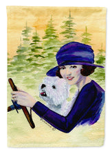 Load image into Gallery viewer, Woman driving with her Westie Flag Canvas House Size