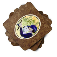 Load image into Gallery viewer, Woman driving with her Westie Coasters - Set of 4 Lightweight Foam, Absorbent Drink Coasters